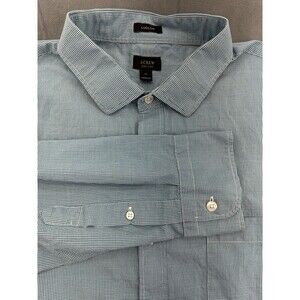 J Crew Shirt Mens XL Blue Green Micro Check Ludlow Slim Fit Button Down Casual
